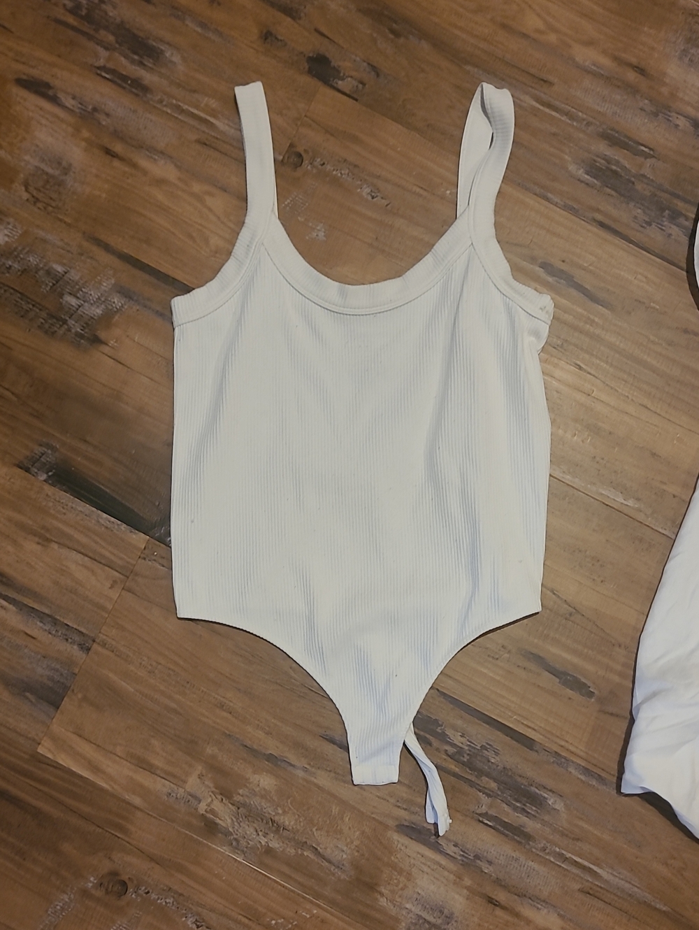 No Boundaries Cream Ribbed Tank Bodysuit